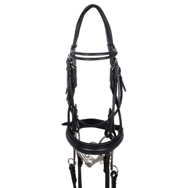 Bridon de Dressage Double avec Frontal Rond Supreme Bridon de Dressage Double avec Frontal Rond Supreme