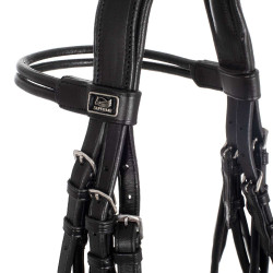 Bridon de Dressage Double avec Frontal Rond Supreme Noir Bridon de Dressage Double avec Frontal Rond Supreme Noir