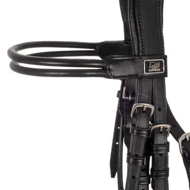 Bridon de Dressage Double avec Frontal Rond Supreme Bridon de Dressage Double avec Frontal Rond Supreme
