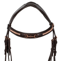 Bridon Anglais avec Décoration de Mors Rose Gold Supreme Noir Bridon Anglais avec Décoration de Mors Rose Gold Supreme Noir