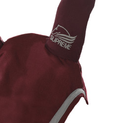 Bonnet Anti-Mouches en Coton Supreme Bordeaux / gris clair