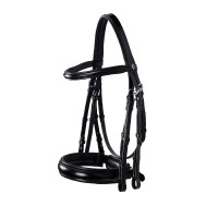 Bride Evolution en Cuir sans Rênes Doubles Equestro Noir