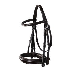 Bride Evolution en Cuir sans Rênes Doubles Equestro Marron foncé
