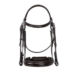 Bride Evolution en Cuir sans Rênes Doubles Equestro Marron foncé
