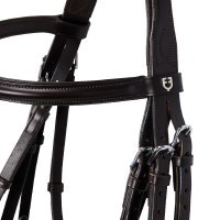 Bride Evolution en Cuir sans Rênes Doubles Equestro Noir
