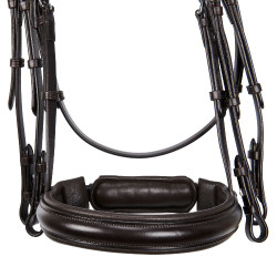 Bride Evolution en Cuir sans Rênes Doubles Equestro Marron foncé