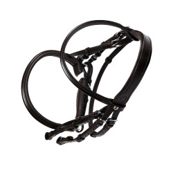 Bride Evolution en Cuir sans Rênes Doubles Equestro Marron foncé