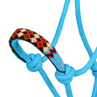 Licol éthologique Perlé avec Longe Pool's Turquoise Bleu Licol éthologique Perlé avec Longe Pool's Turquoise Bleu