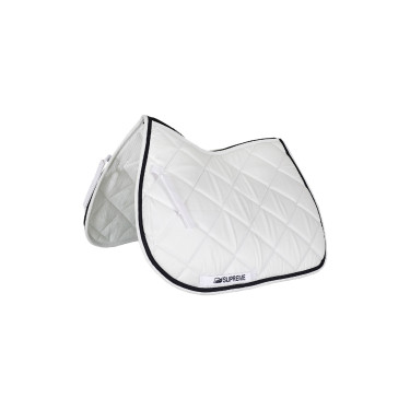 Tapis de Selle Jumping Poney Matelassé Supreme Blanc / marine