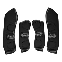 Guêtres de Transport Rip-Stop avec Renforts en Cuir Umbria Equitazione Noir
