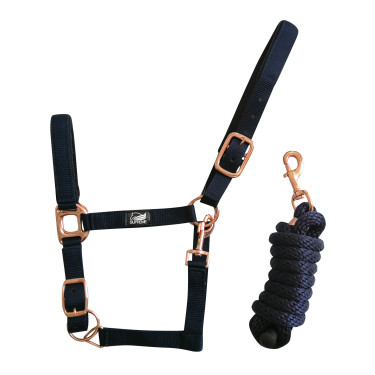 Licol en Nylon Rose Gold Line avec Longe Supreme Licol en Nylon Rose Gold Line avec Longe Supreme