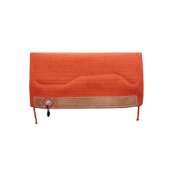 Tapis de Selle Western Show Alpaca avec Gravure Barbwire Pool's Orange