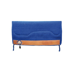 Tapis de Selle Western Show Alpaca avec Gravure Barbwire Pool's Bleu royal