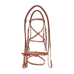 Bridon Supreme avec Couture Contraste et Rênes Supreme Cognac Marron