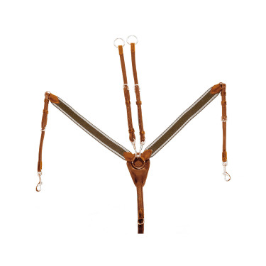 Collier de chasse de Chasse Double en Cuir UKE Supreme Cognac Marron