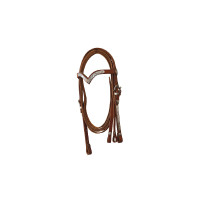 Bridon Western avec Finitions Argent et Rênes Lakota Naturel