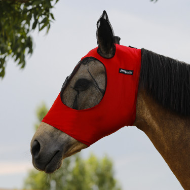 Masque Anti-Mouches en Lycra avec Couvre-Oreilles Tech Pro-Tech Rouge Masque Anti-Mouches en Lycra avec Couvre-Oreilles Tech Pro-Tech Rouge