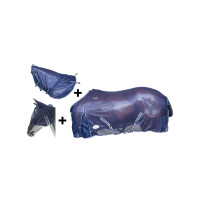 Couverture Filet avec Couvre-Cou et Masque Modèle Viana Umbria Equitazione Marine