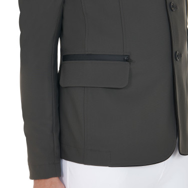 Veste de concours Homme en Tissu Stretch avec Poches Zippées Equestro Gris Veste de concours Homme en Tissu Stretch avec Poches Zippées Equestro Gris
