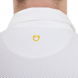 Polo de concours Homme Manches Longues avec Boutons Equestro Blanc / blanc