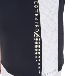 Polo de concours Homme Manches Courtes avec Zip Equestro Marine blazer / blanc antique Bleu marine