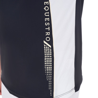 Polo de concours Homme Manches Courtes avec Zip Equestro Marine blazer / blanc antique Bleu marine