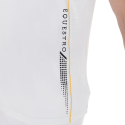 Polo de concours Homme Manches Courtes avec Zip Equestro Blanc / jaune Polo de concours Homme Manches Courtes avec Zip Equestro Blanc / jaune