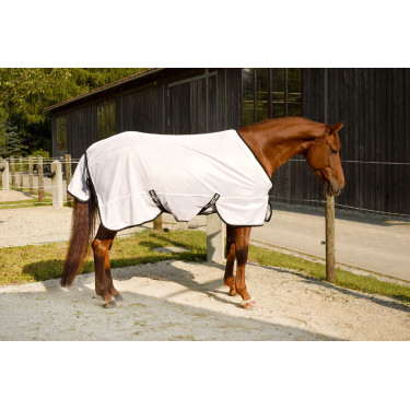 Couverture anti-mouche RugBe SuperFly blanche Covalliero Couverture anti-mouche RugBe SuperFly blanche Covalliero