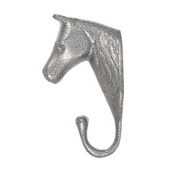 Crochet Porte-Bridon Tête de Cheval en Aluminium Coloré Umbria Equitazione Gris