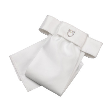 Cravate de dressage avec Logo Strass Equestro Blanc / blanc Cravate de dressage avec Logo Strass Equestro Blanc / blanc