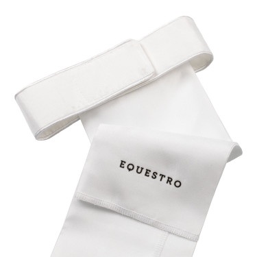 Cravate de dressage avec Logo Strass Equestro Blanc / blanc Cravate de dressage avec Logo Strass Equestro Blanc / blanc