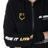 Sweat-shirt à Capuche Zippé Femme Scuderia Equestro Equestro Noir Sweat-shirt à Capuche Zippé Femme Scuderia Equestro Equestro Noir