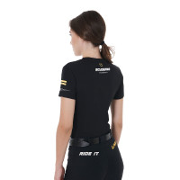 T-shirt Femme Scuderia Equestro en Coton Equestro Noir T-shirt Femme Scuderia Equestro en Coton Equestro Noir