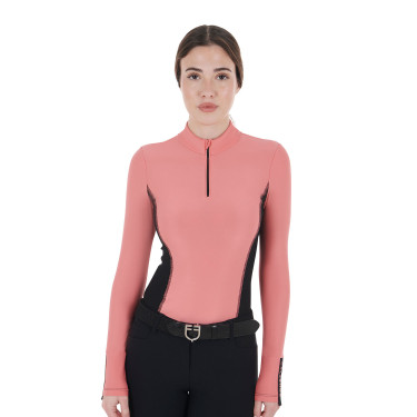 Polo Technique d'Entraînement Femme Manches Longues Equestro Corail