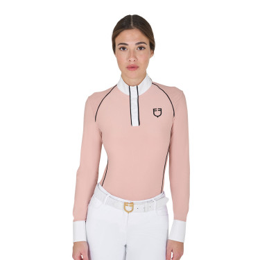 Polo de concours Femme Manches Longues avec Insertions Mesh Equestro Polo de concours Femme Manches Longues avec Insertions Mesh Equestro