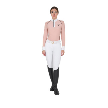 Polo de concours Femme Manches Longues avec Insertions Mesh Equestro Polo de concours Femme Manches Longues avec Insertions Mesh Equestro