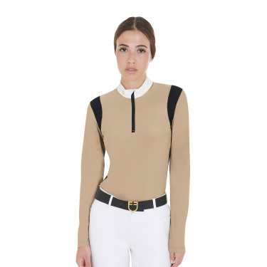 Polo de concours Femme Manches Longues en Tissu Technique Equestro Polo de concours Femme Manches Longues en Tissu Technique Equestro