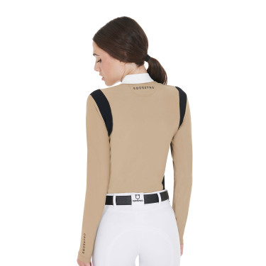 Polo de concours Femme Manches Longues en Tissu Technique Equestro Polo de concours Femme Manches Longues en Tissu Technique Equestro
