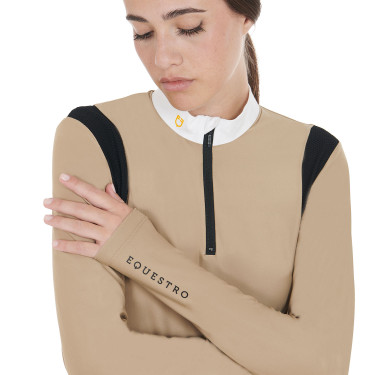 Polo de concours Femme Manches Longues en Tissu Technique Equestro Polo de concours Femme Manches Longues en Tissu Technique Equestro