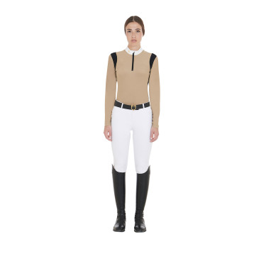 Polo de concours Femme Manches Longues en Tissu Technique Equestro Polo de concours Femme Manches Longues en Tissu Technique Equestro