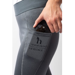 Legging Horze Maia fond intégral grip femme poche téléphone Bleu orage