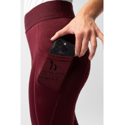 Legging Horze Maia fond intégral grip femme poche téléphone Marron bordeaux Legging Horze Maia fond intégral grip femme poche téléphone Marron bordeaux