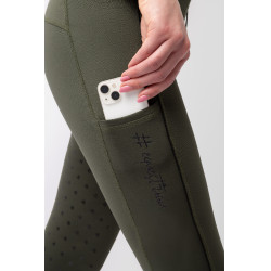 Legging taille haute Young Rider Aya pour femme Horze Kambada / dragon vert foncé Kaki