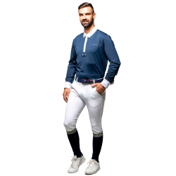 Polo de concours Flags & Cup homme Wako manches longues Marine Bleu marine