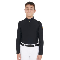 Sous-vêtement de base pour garçons en tissu technique Equestro Noir