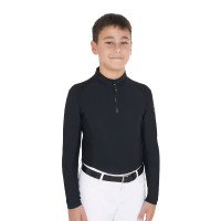 Sous-vêtement de base pour garçons en tissu technique Equestro Noir Sous-vêtement de base pour garçons en tissu technique Equestro Noir