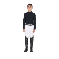 Sous-vêtement de base pour garçons en tissu technique Equestro Noir Sous-vêtement de base pour garçons en tissu technique Equestro Noir