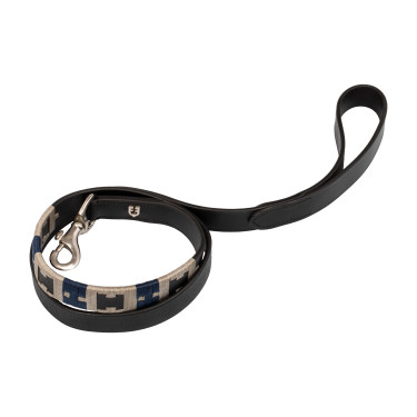 Laisse pour chien en cuir avec motif géométrique Equestro Noir Laisse pour chien en cuir avec motif géométrique Equestro Noir