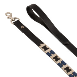 Laisse pour chien en cuir avec motif géométrique Equestro Noir Laisse pour chien en cuir avec motif géométrique Equestro Noir