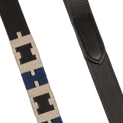 Laisse pour chien en cuir avec motif géométrique Equestro Noir Laisse pour chien en cuir avec motif géométrique Equestro Noir
